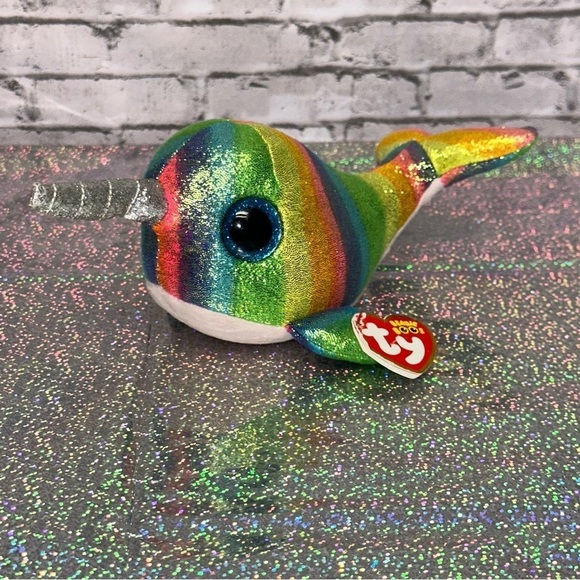 TY Beenie Boo Collection NORI Rainbow Narwhal 9 Inch Plush - Picture 2 of 11